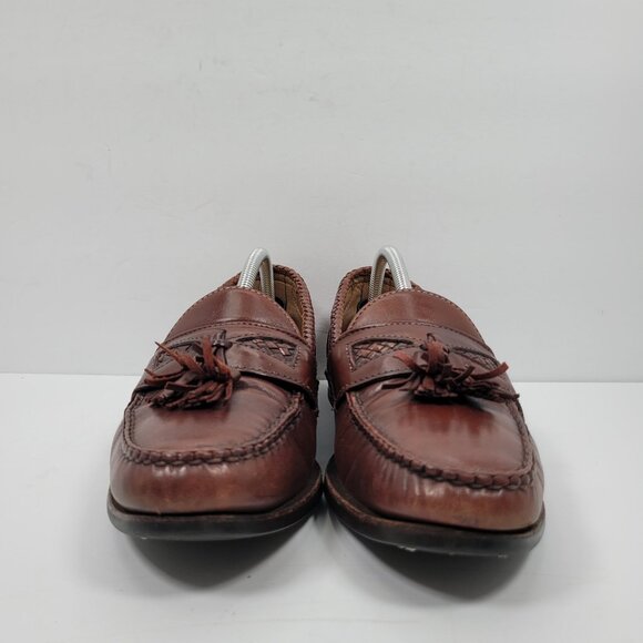 Allen Edmonds Maxfield Tassel Men's Brown Leather Braided Loafer Shoes US 9.5D - Picture 3 of 8